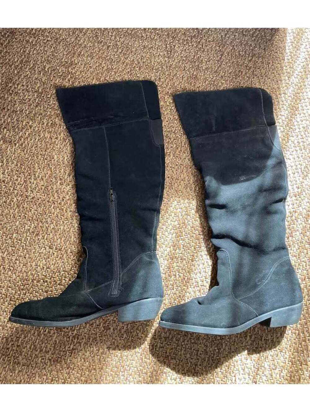 Henri-Pierre Black Suede Knee-High Boots